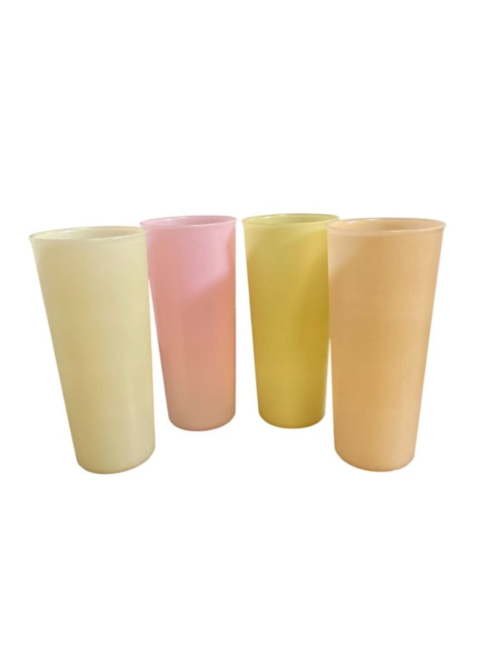 Vintage Tupperware 107 Pastel Tumblers 16oz Cups Set of 4 Pink, Yellow, Peach, P